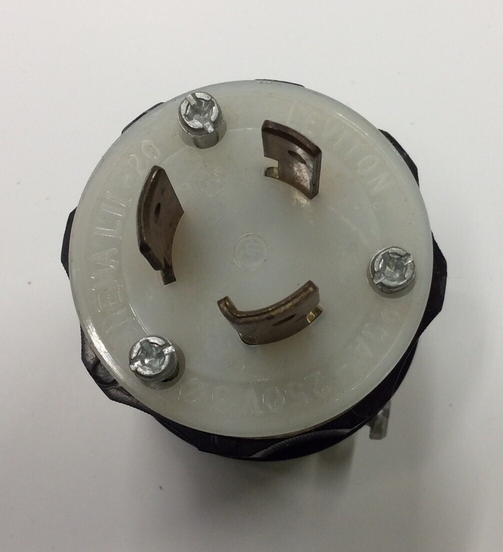 Twist Locking Plug NEMA L11-20P Cord Whip End Leviton 2371 20A 250V 3PH