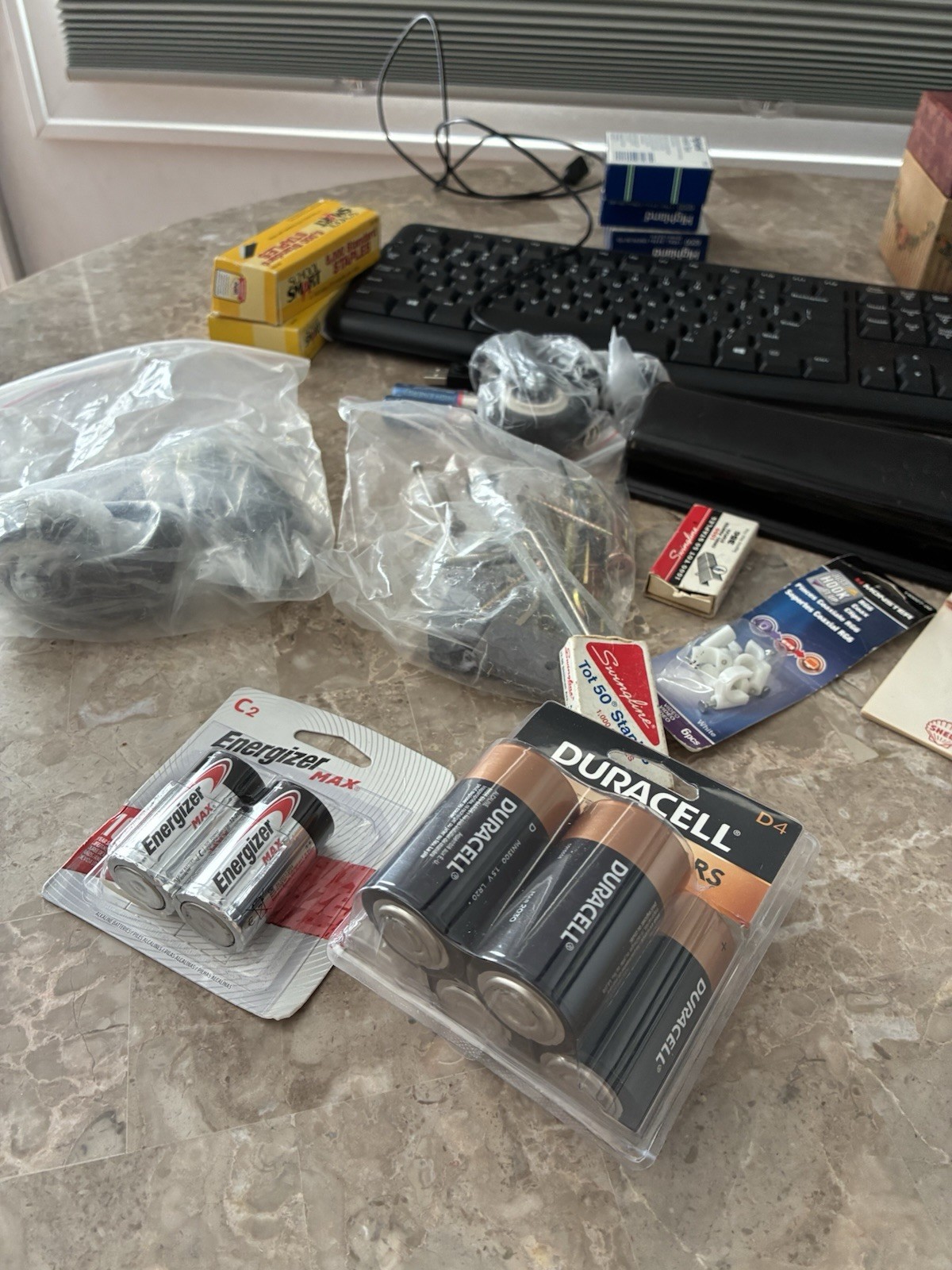 Large Mixed Lot – Office / School Supplies + Hardware – Junk Drawer Cleanout