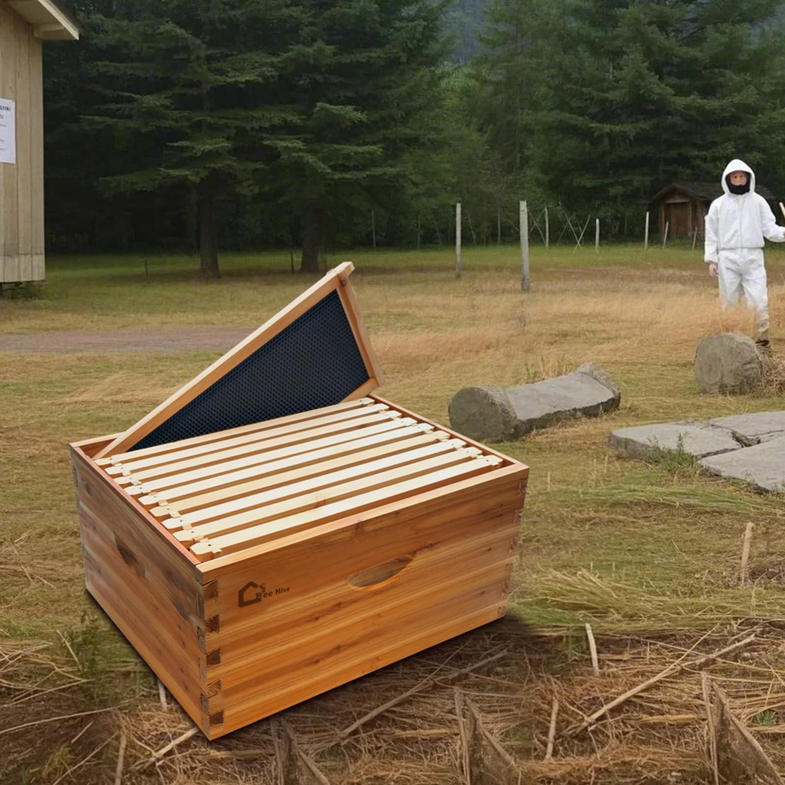 Beehive 10 Frame Complete Box Kit Langstroth Traditional Beekeeping Waterproof