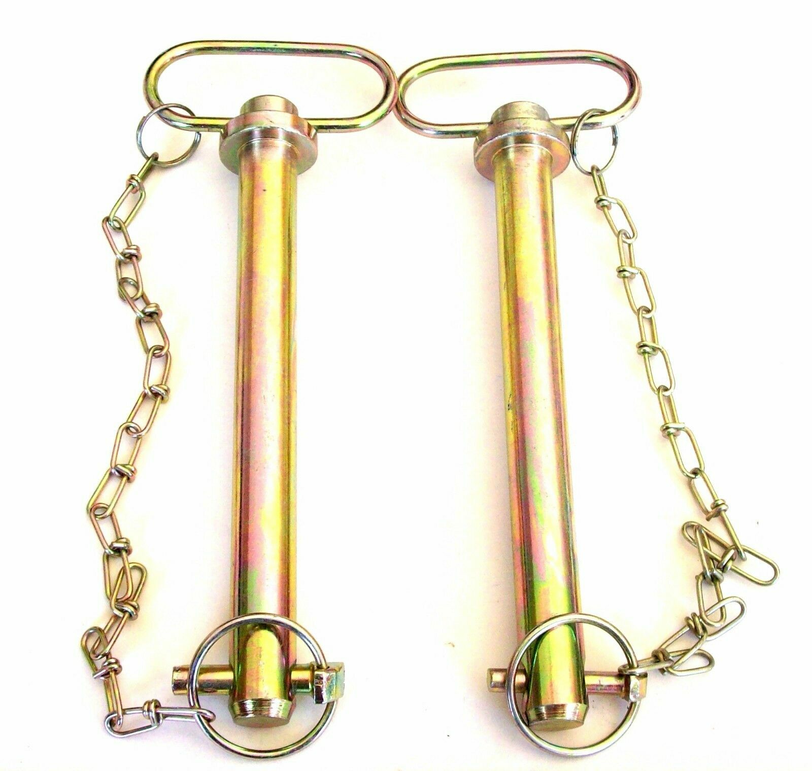 2 HITCH PINS 5/8 X 7-7/8″ FARM TRACTOR WAGON TRAILER RECEIVER W/CHAIN LYNCH PIN
