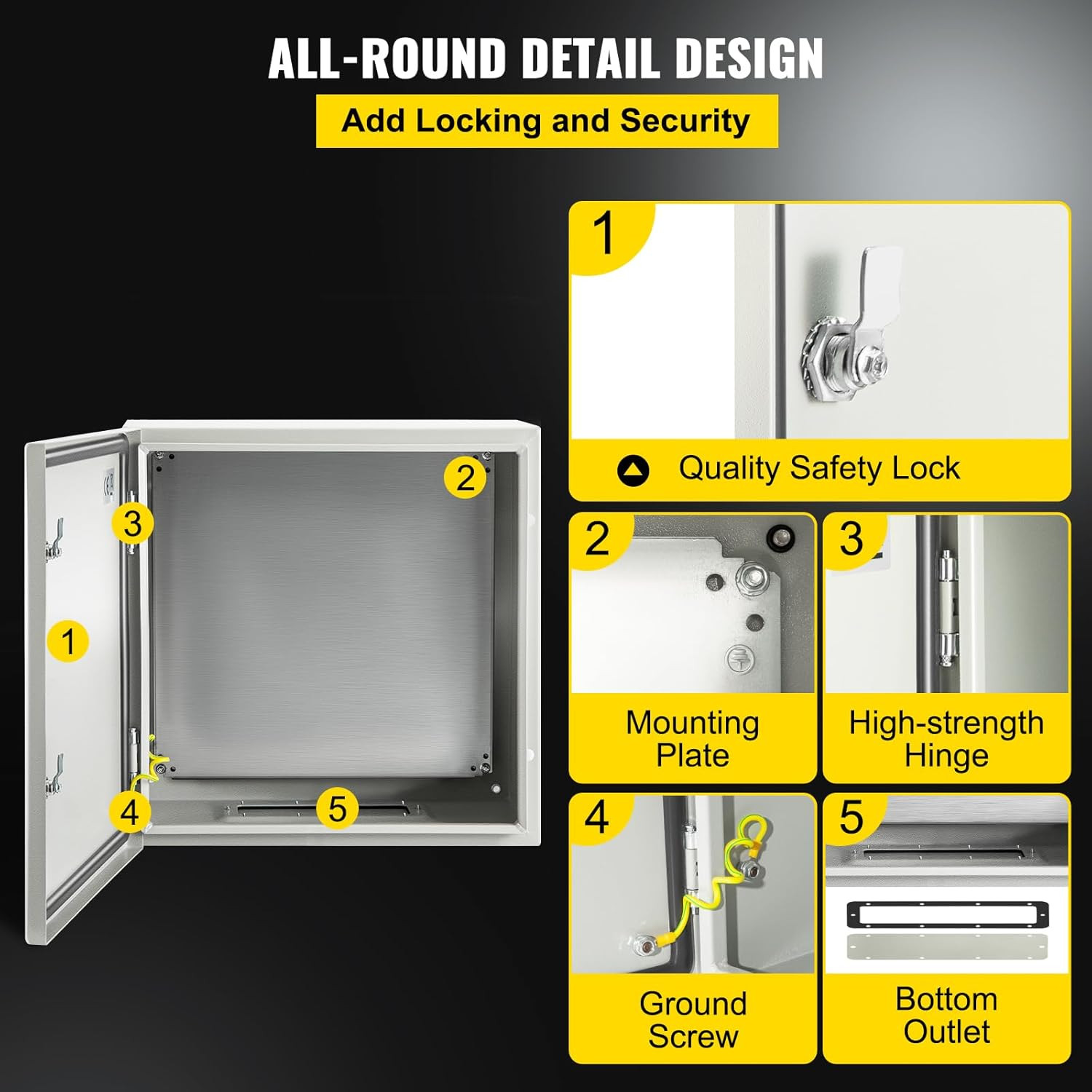 NEMA Steel Enclosure, 24 X 24 X 12» NEMA 4X Steel Electrical Box, IP66 Waterpro