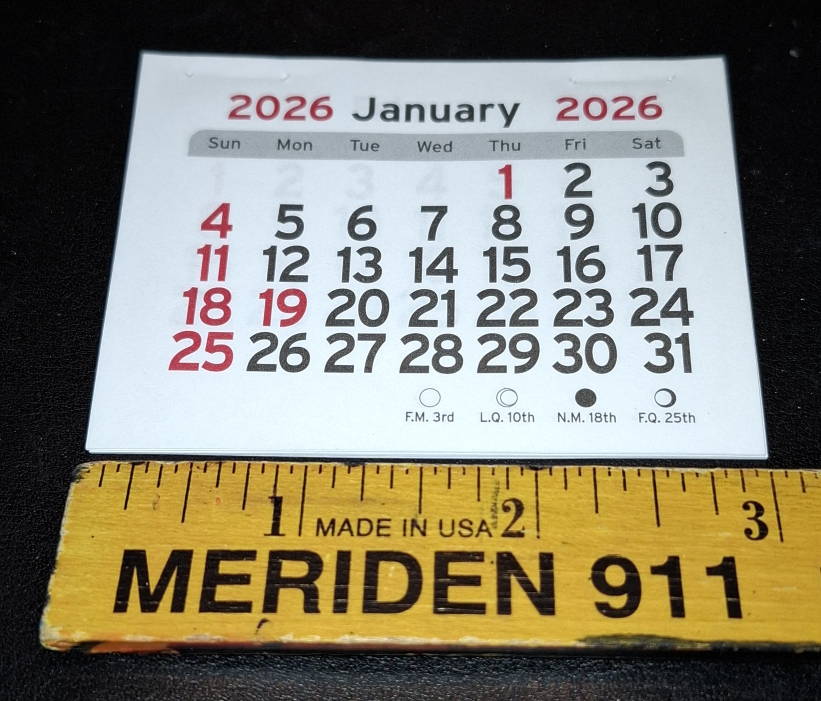 2026 Mini Tear Off Calendar Color Moon Peel & Stick Up Business Card Holder FREE