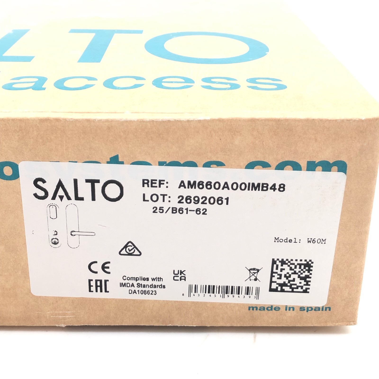 NEW Salto AM660A00IMB48 XS4 Original+ ANSI Escutcheon RF Reader Doorhandle Set