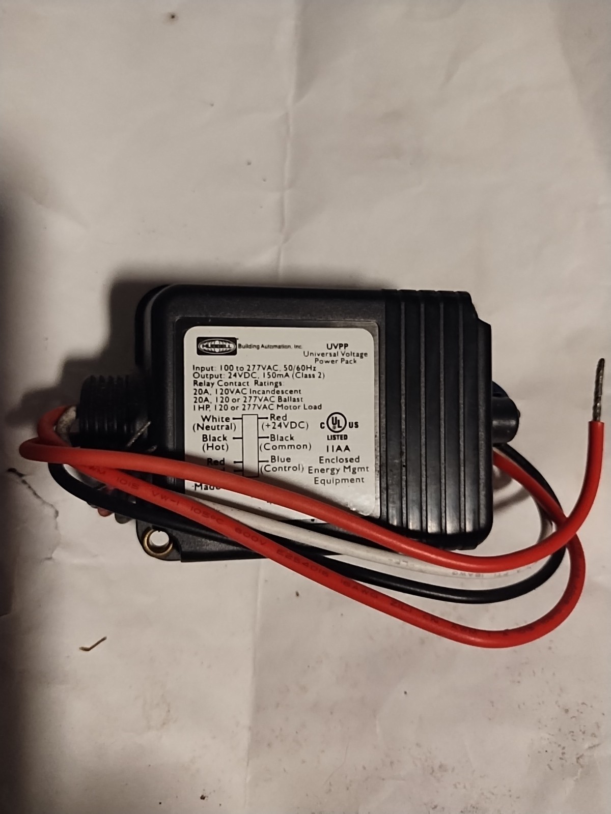 Hubbell UVPP Universal Voltage Power Pack, 100-277VAC, 50/60Hz, 6.5W