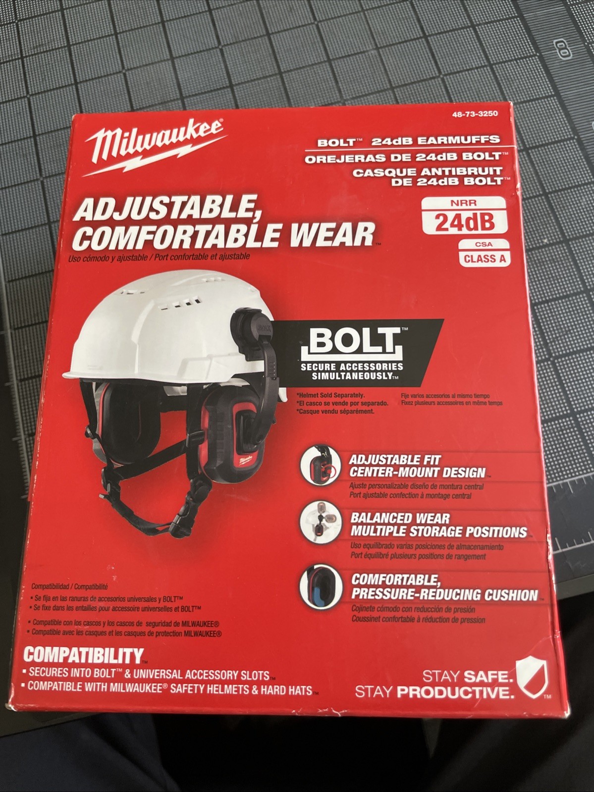 Milwaukee BOLT 24dB EarMuffs – 24dB NRR – Class A – 48-73-3250 (Brand New)