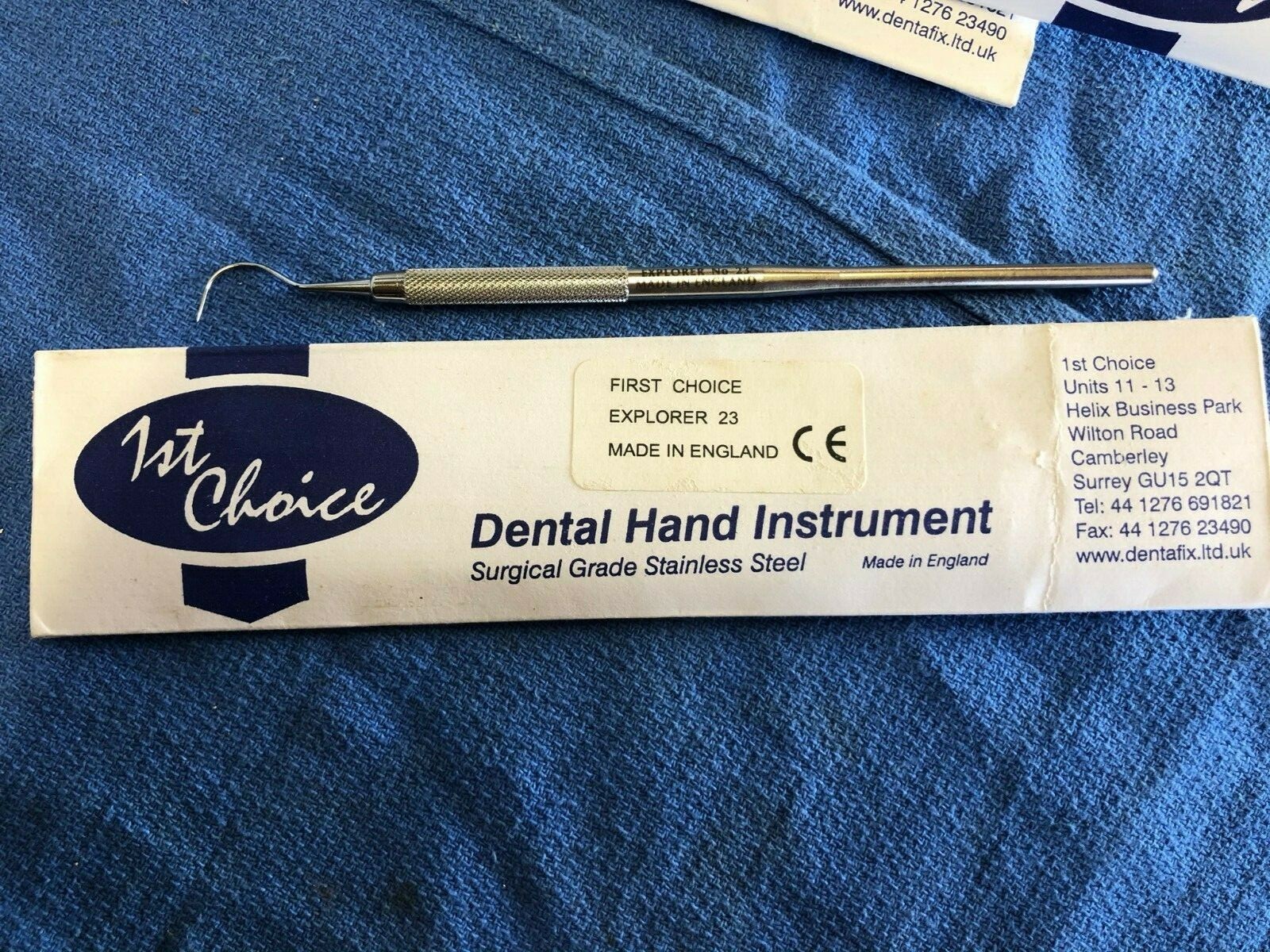 Dental Instrument Explorer 23 Made in England 1st Choice New Stainless-Steel
