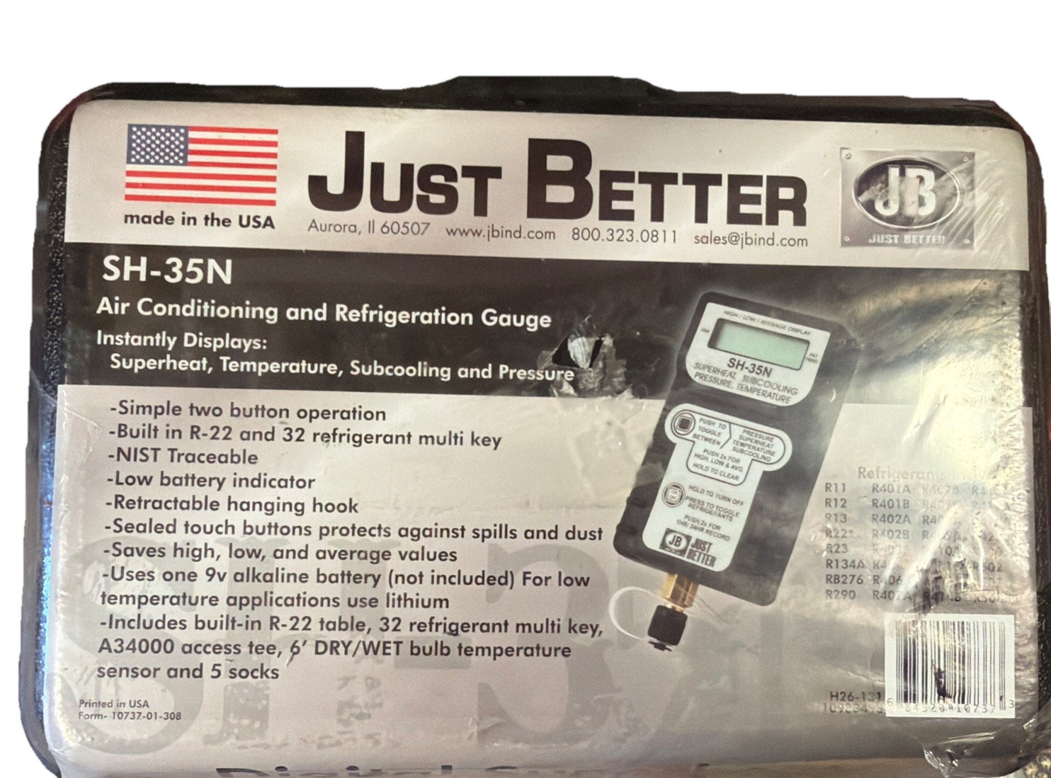JB Industries SH-35N Pressure/Temperature Wireless Digital Gauge