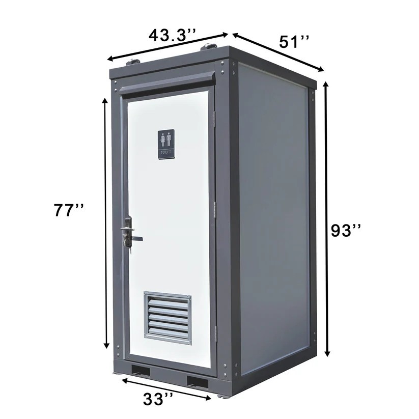 Bastone Portable Restroom w/ Sink, Flush Toilet & Vent Fan for Outdoor Use