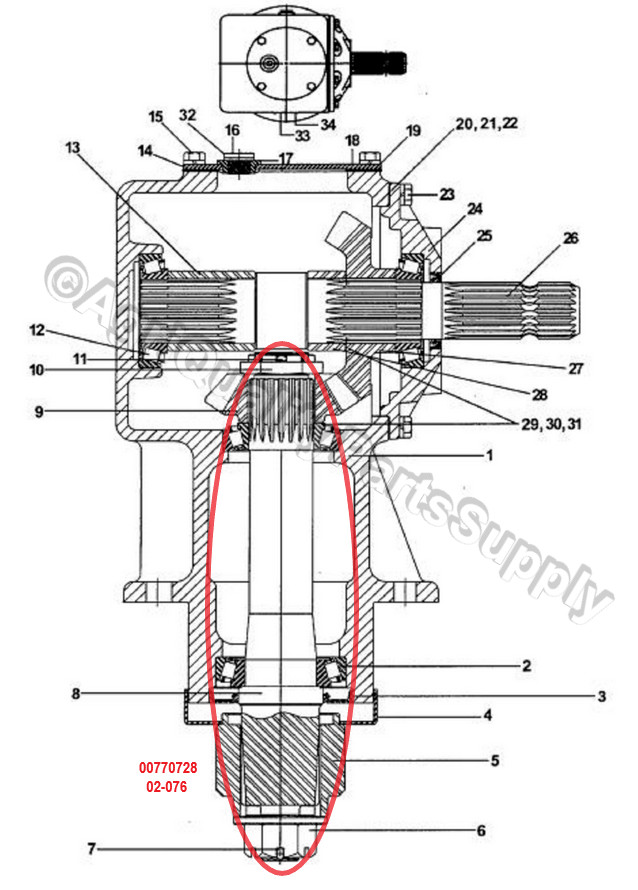 Servis Rhino Output Shaft # 00770728, P/N 02-076, Fire Sale ! Limited quantity !
