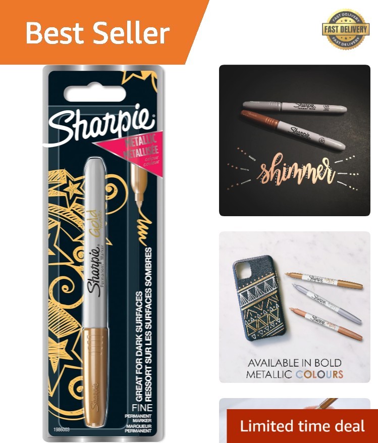 Metallic Gold Permanent Marker – Fade Resistant, Quick-Drying Performance