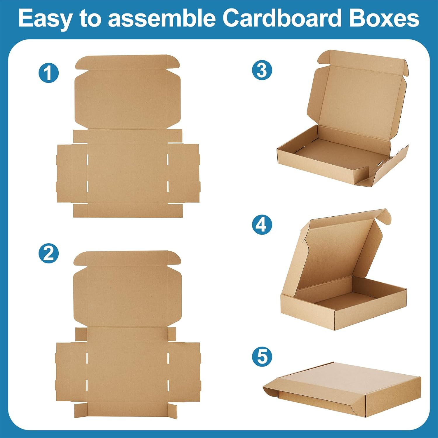 12Pack 4X4X2 Small Shipping Boxes – Brown Corrugated Cardboard Mailer
