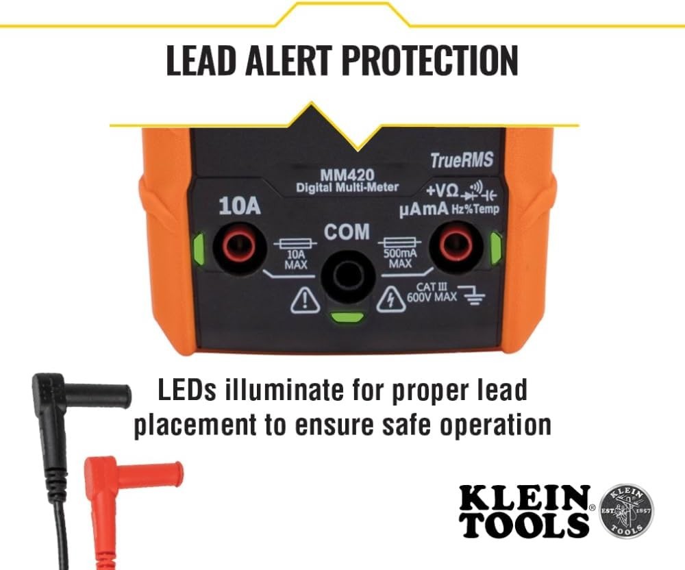 Digital Auto-Ranging TRMS Multimeter – 600V AC/DC, 10A Current, 50MΩ Resistance