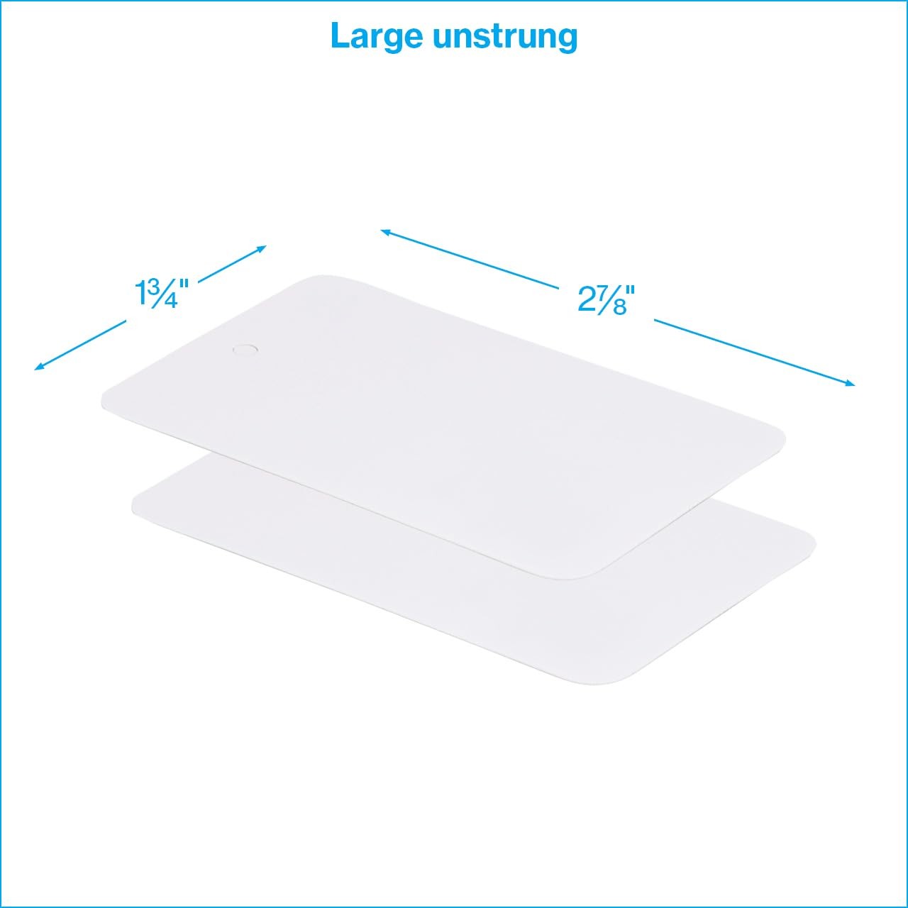 SSWBasics Large Unstrung White Non-Perforated Blank 1-3/4″W x 2-7/8″H,