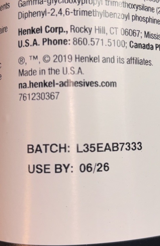 LOCTITE AA 3105 LITER Light Cure Adhesive (33.8 FL OZ) P/N: 230367 ONE BOTTLE