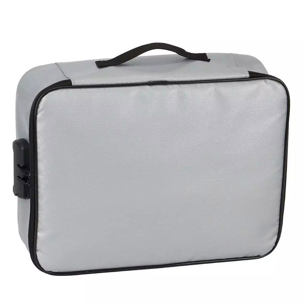 Fireproof Document Box With Lock File Storage Organizer Box Waterproof Safe Bag