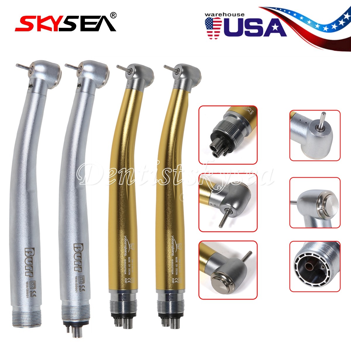 NSK Style Dental (Fiber Optic LED E-generator) High Speed Handpiece 2/4 Holes US