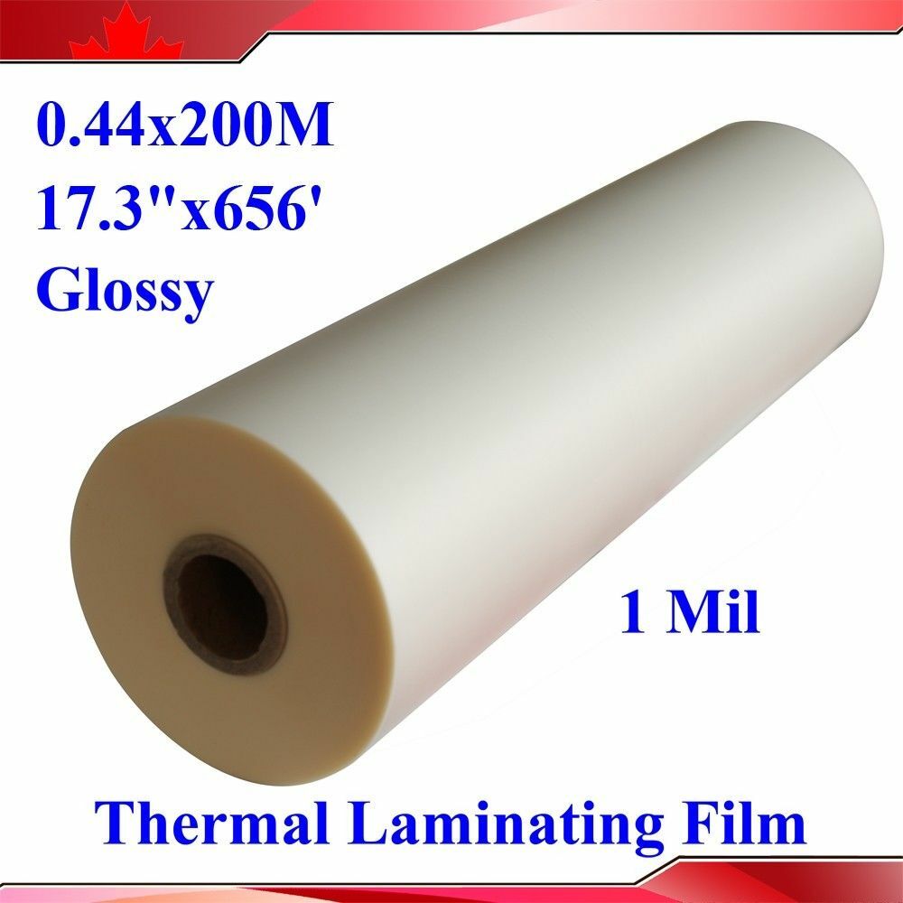 Techtongda Glossy Roll Laminating Film 17.3″X656′ for A2 Size Laminator 1 Mil