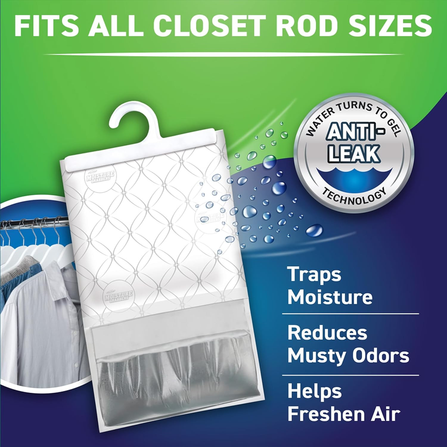 Moisture Grabbers, 3-Pack 17.5 oz Bags (Spring Breeze) — Powerful Moisture Ab…