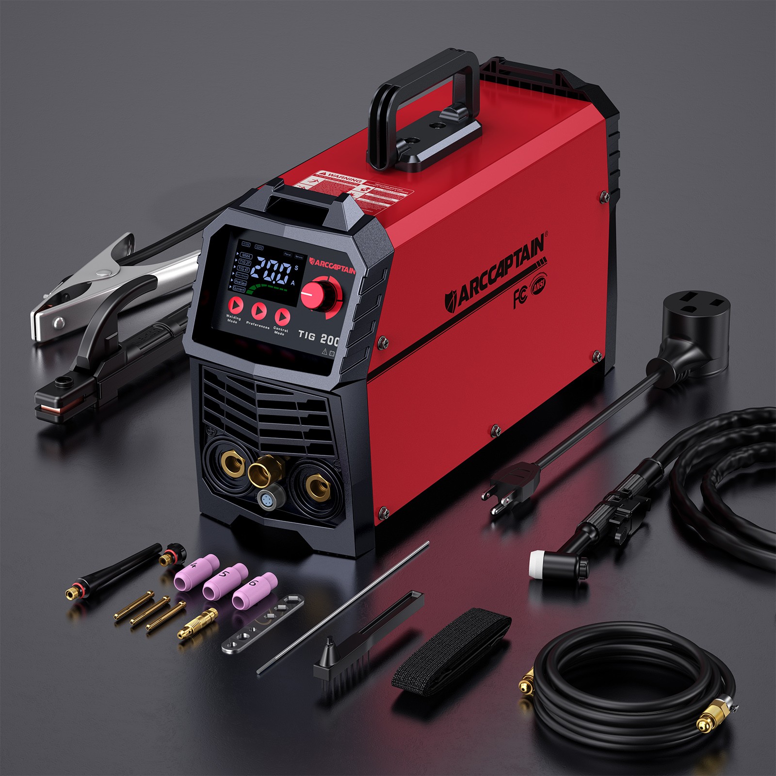 ARCCAPTAIN TIG Welder 200A DC HF TIG/Stick 2 in 1 Inverter Welding Machine LED🔥
