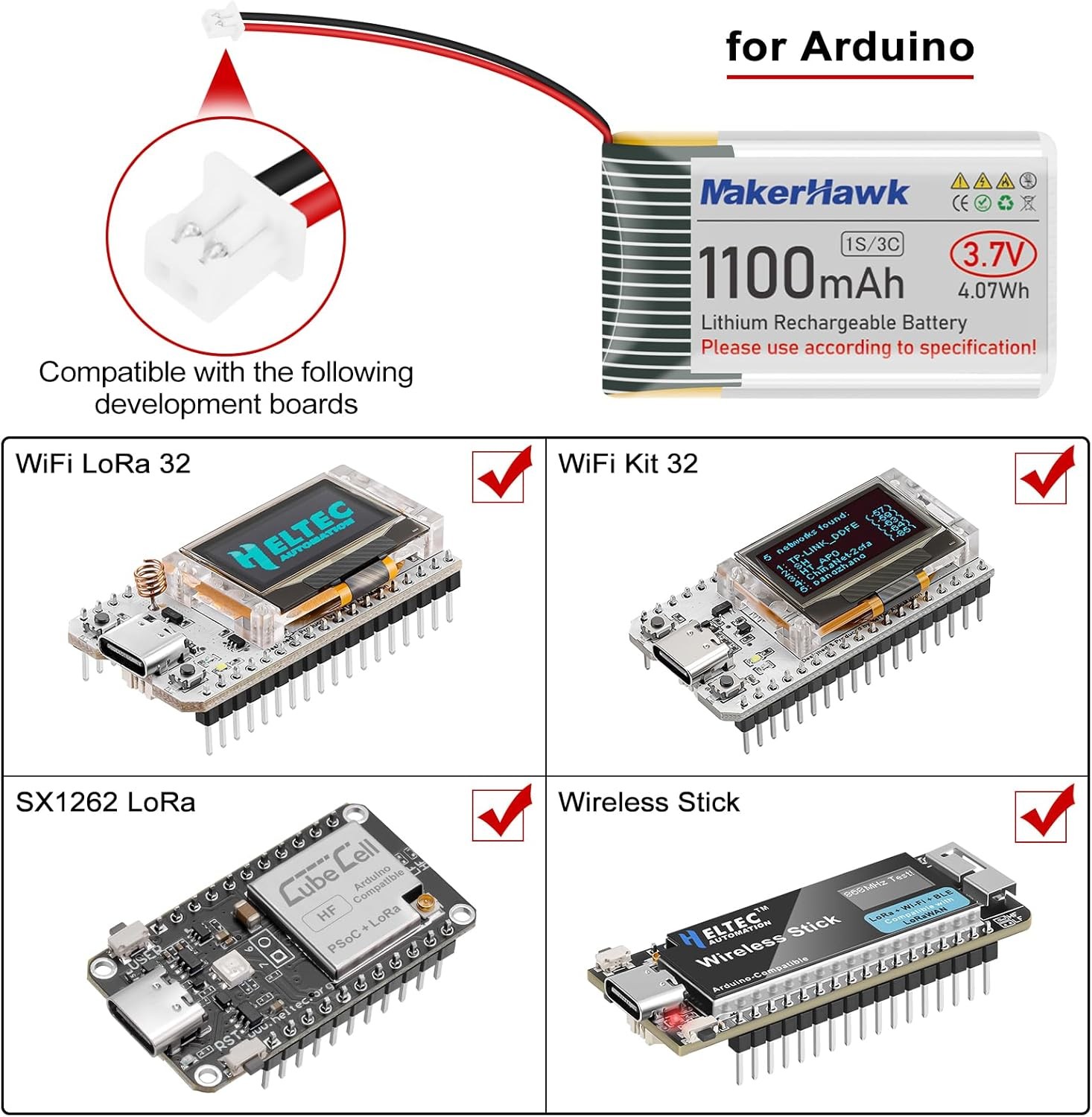 2Sets Heltec 915MHz LoRa V3 Board ESP32 + IPEX Antenna + Meshtastic Case+Battery
