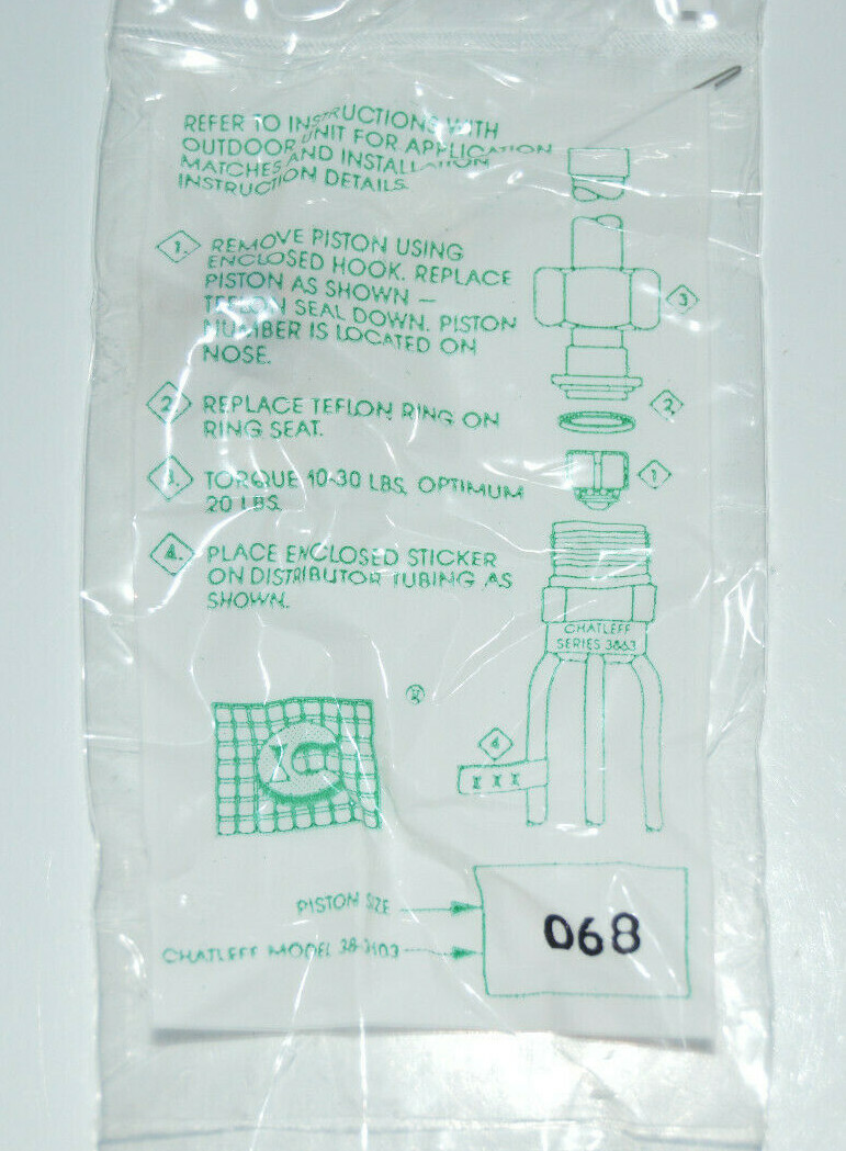Armstrong Lennox Danfoss HVAC Piston Orifice Kit .068 Orfice Chatleff 38-3103068