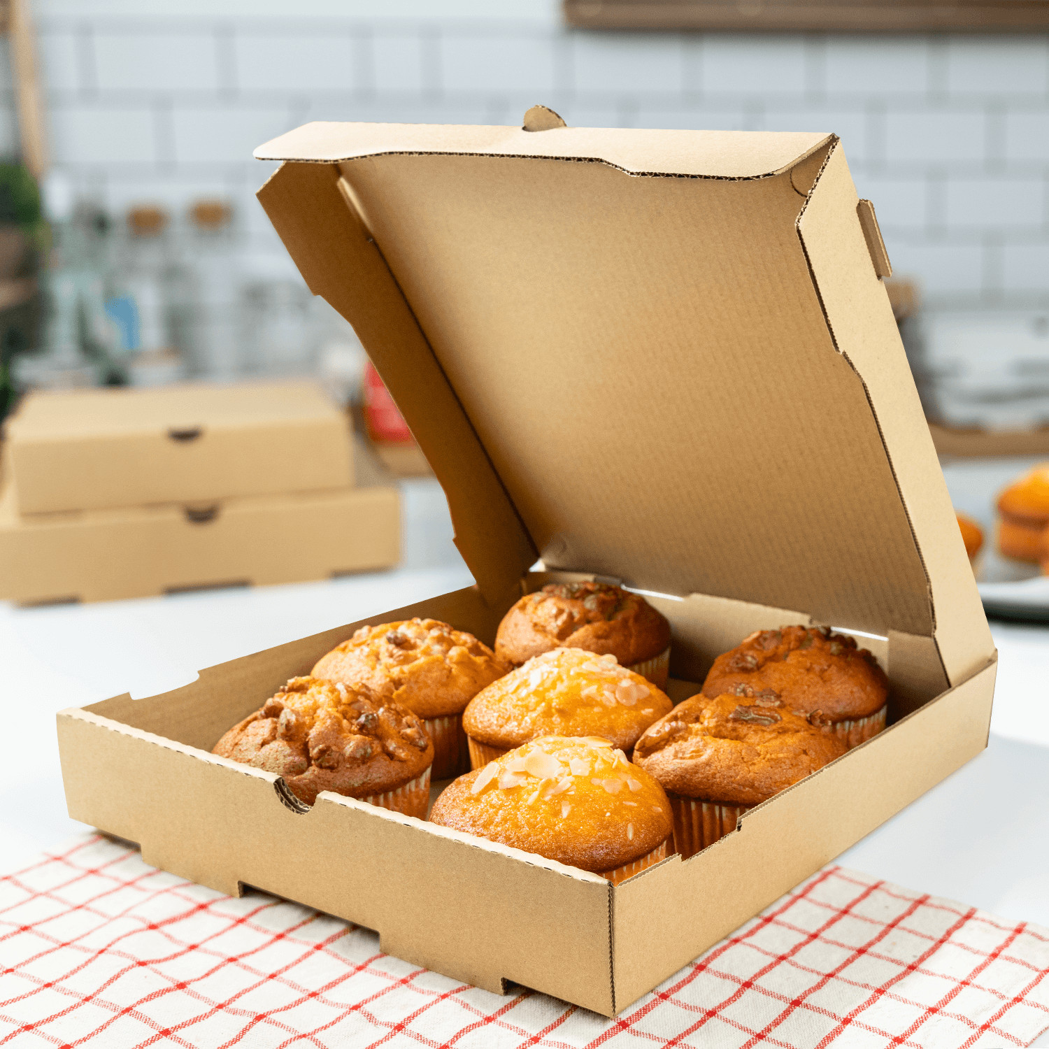 Karat Corrugated Pizza Box, 12”x12”x2”, Kraft – 50 pcs, FP-PBF12K