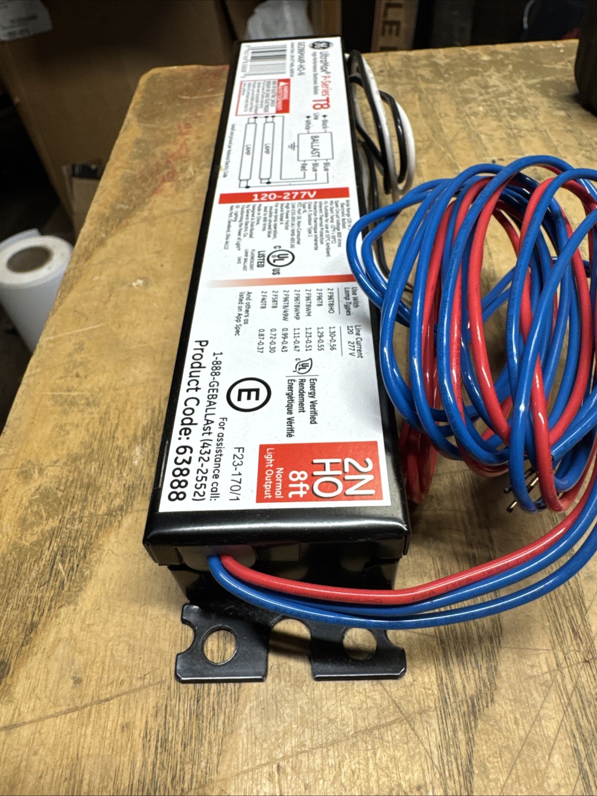 GE ProLine GE286MAX-HO-N – 63888 T8 High Output Fluorescent Ballast 22JS2533-A12