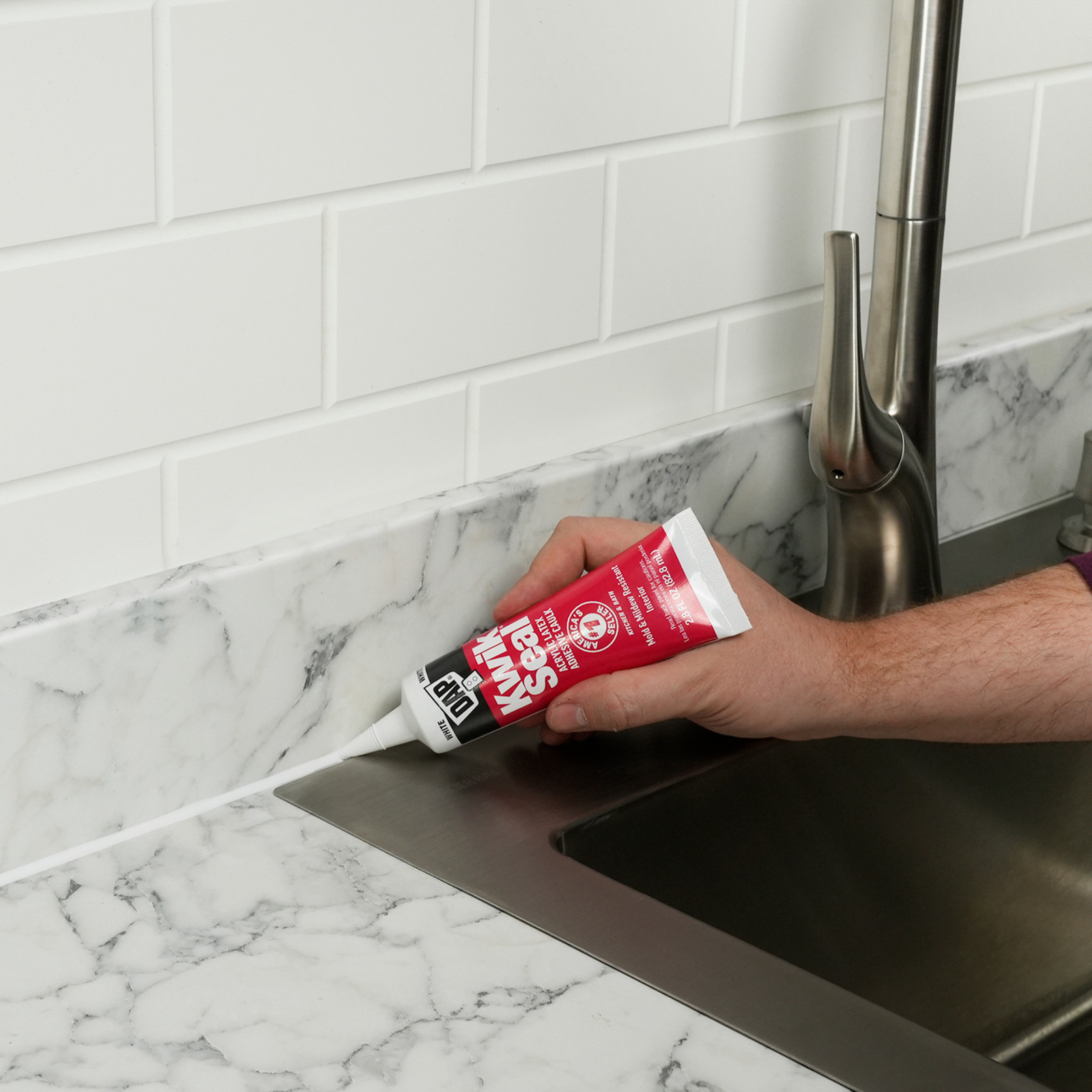 DAP KWIK SEAL Kitchen & Bath Adhesive Caulk: 10.1 fl. oz. cartridge (White)