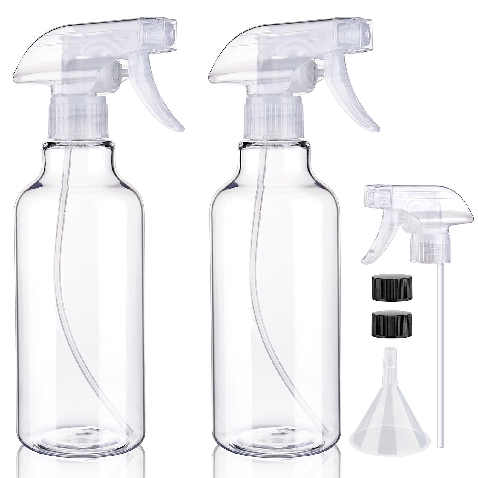 Hethyo Plastic Spray Bottles Empty Bottle 2.76″W x 8.93″H, Clear