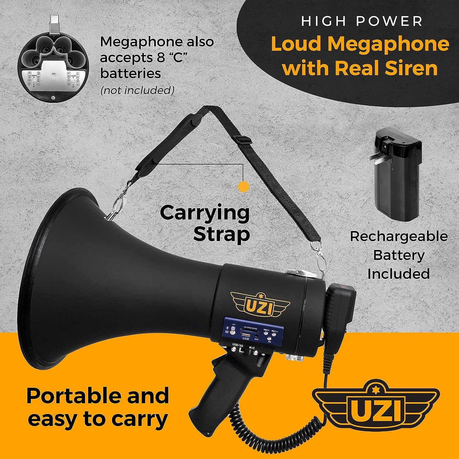 UZI PRO Bluetooth 50 Watt Megaphone