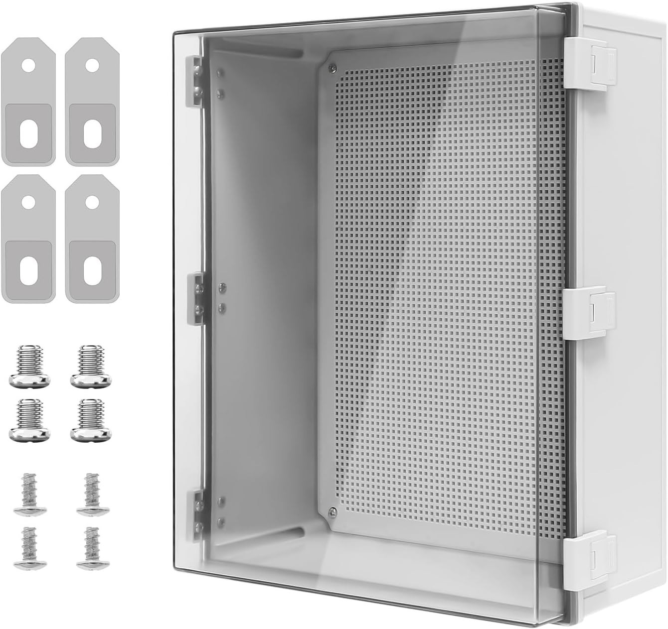 Heavy Duty ABS Electrical Junction Box, Hinged Clear Cover, Outdoor 19.7″