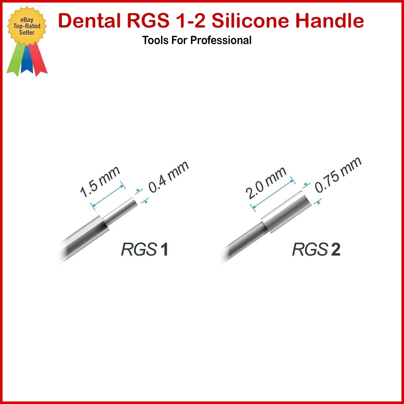 Dental Instrument RGS 1-2 Silicone Handle Depth Dimensions for Restorations