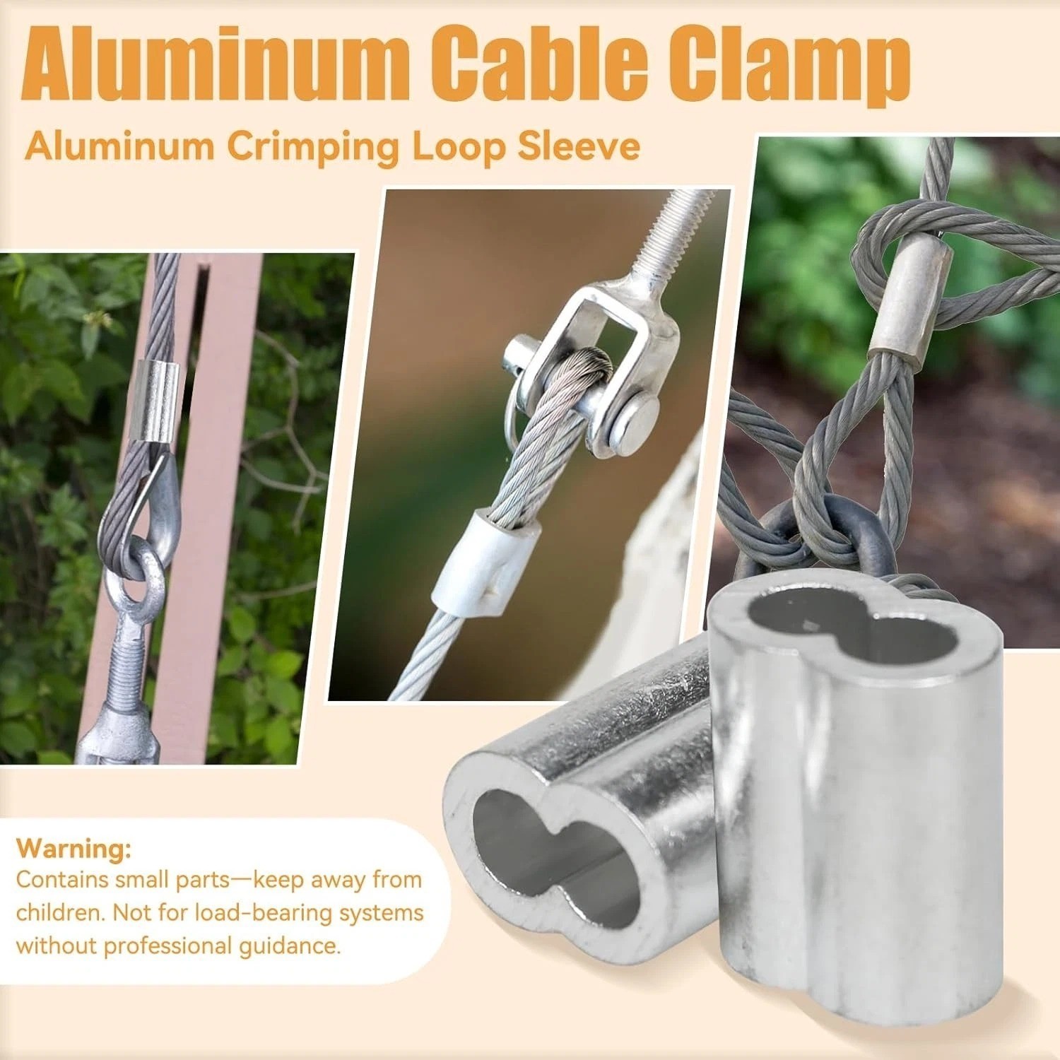 1/8″ (3Mm) Aluminum Crimping Loop Sleeve for Wire Rope, Cable Ferrule (100Pcs)