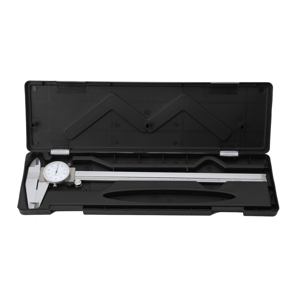 12″ DIAL CALIPER, HARDENED STAINLESS STEEL, SATIN FINISH with Case