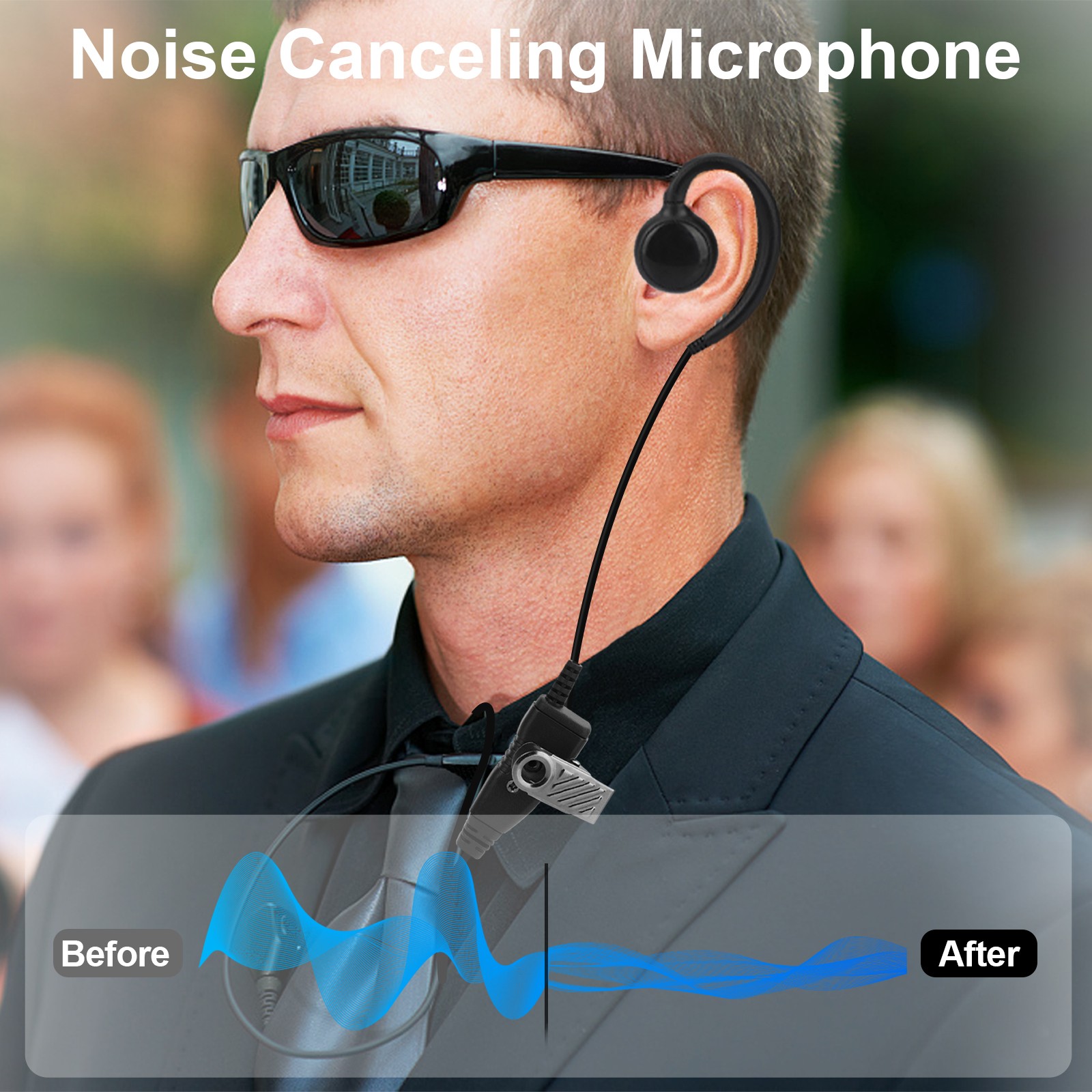 PTT Mic Swivel Earpiece for Motorola Radio Walkie Talkies CLS1410 CP200 CLS1110