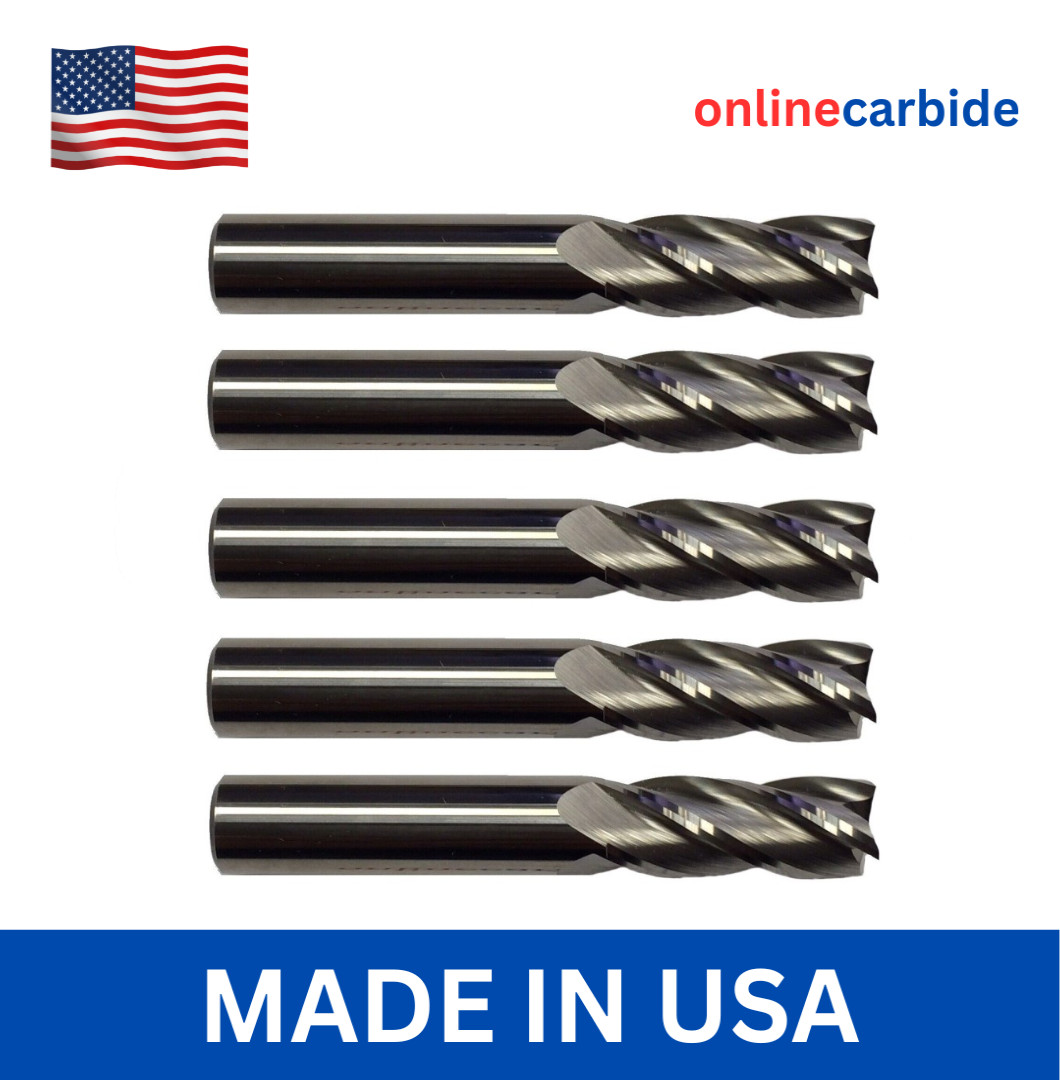 5 PCS 1/8″ 4 FLUTE CARBIDE END MILL