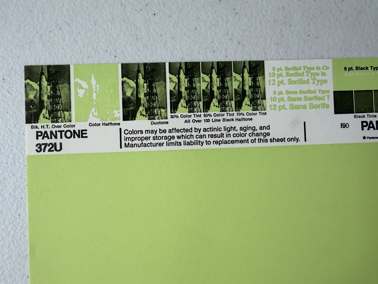 Pantone Vintage Poster [Green/Chartreuse/Olive] Uncoated Sheet by Leteraset