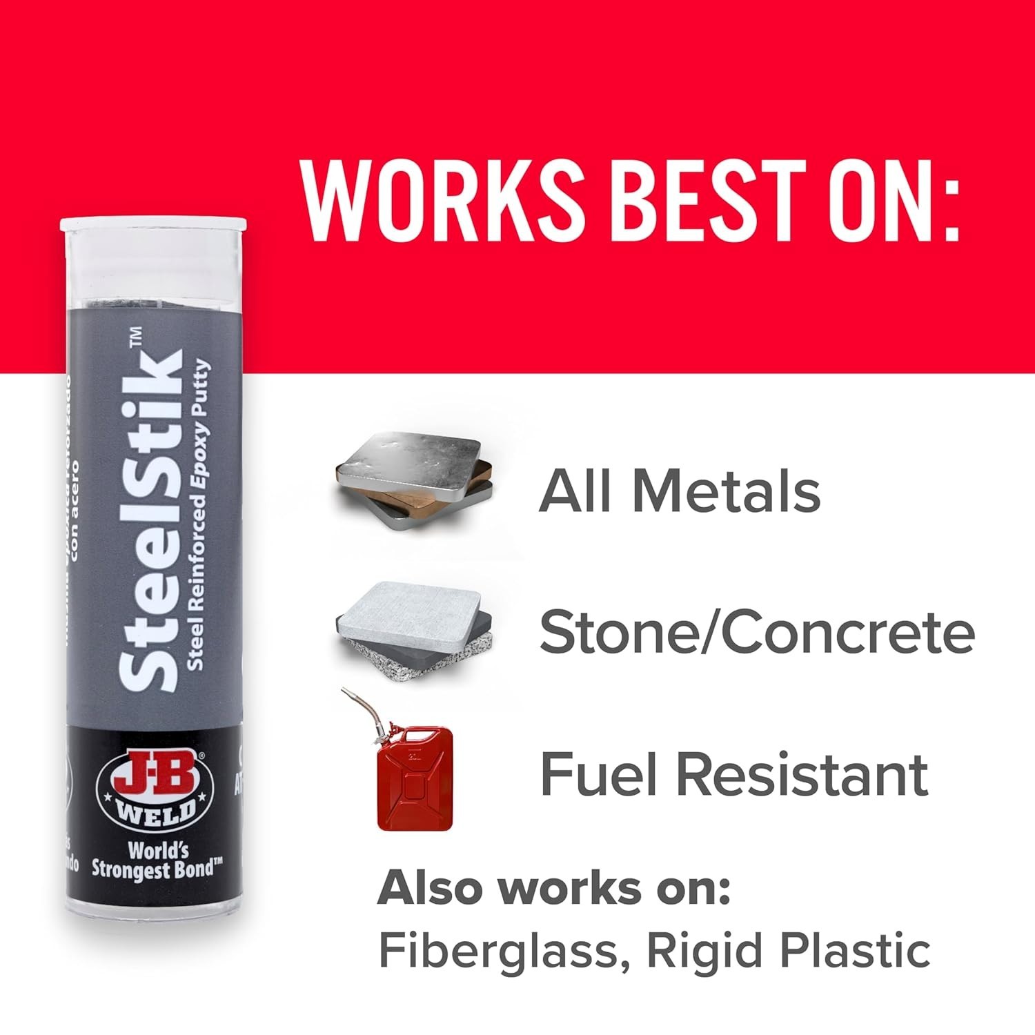 Steel-Reinforced Epoxy Putty Stick, Waterproof & Fast Drying – 2 Pack, 2 Oz.
