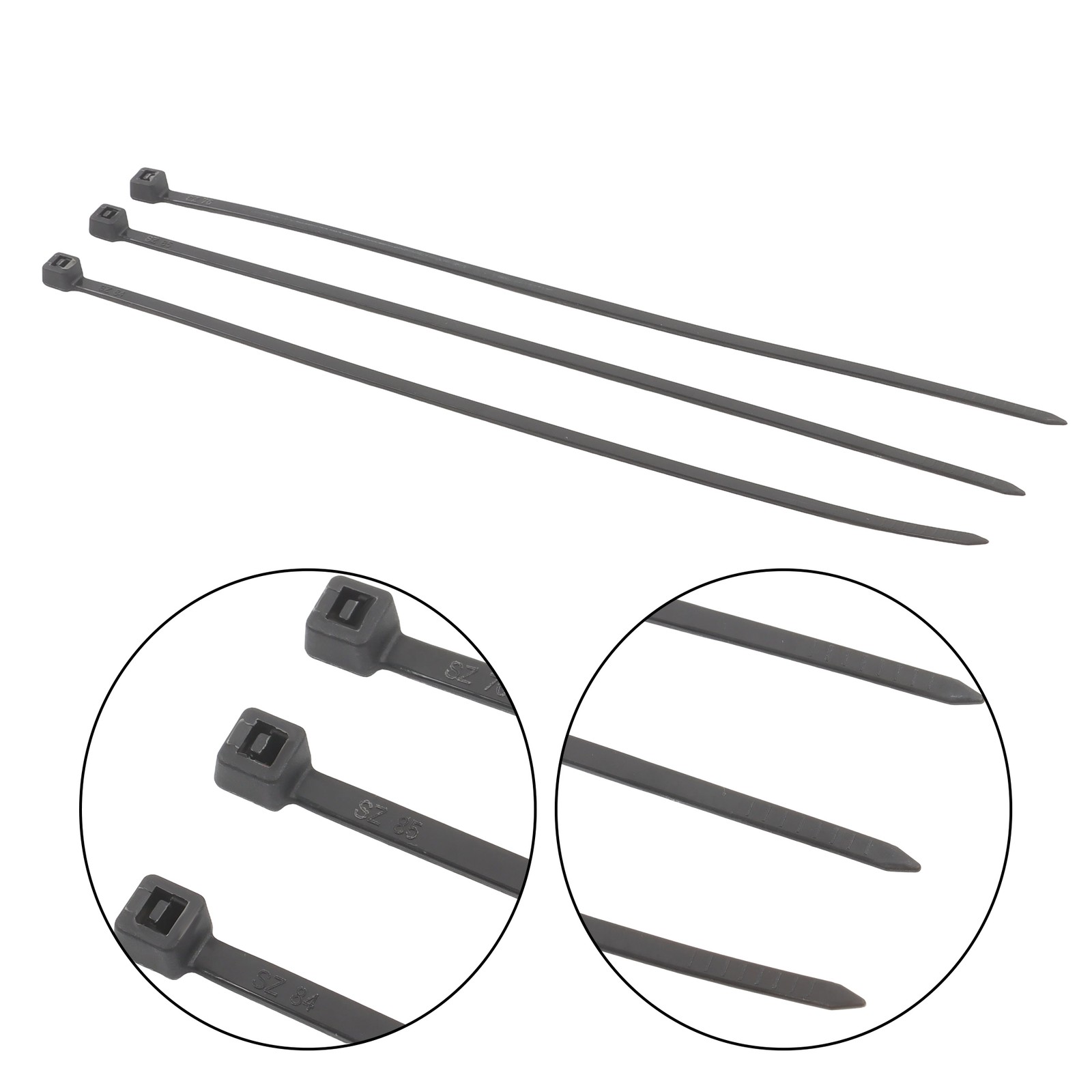 8″ Uv Black Cable Ties 1000pk 40lb Self-Locking Zip Ties 0.14″ Wide Plastic