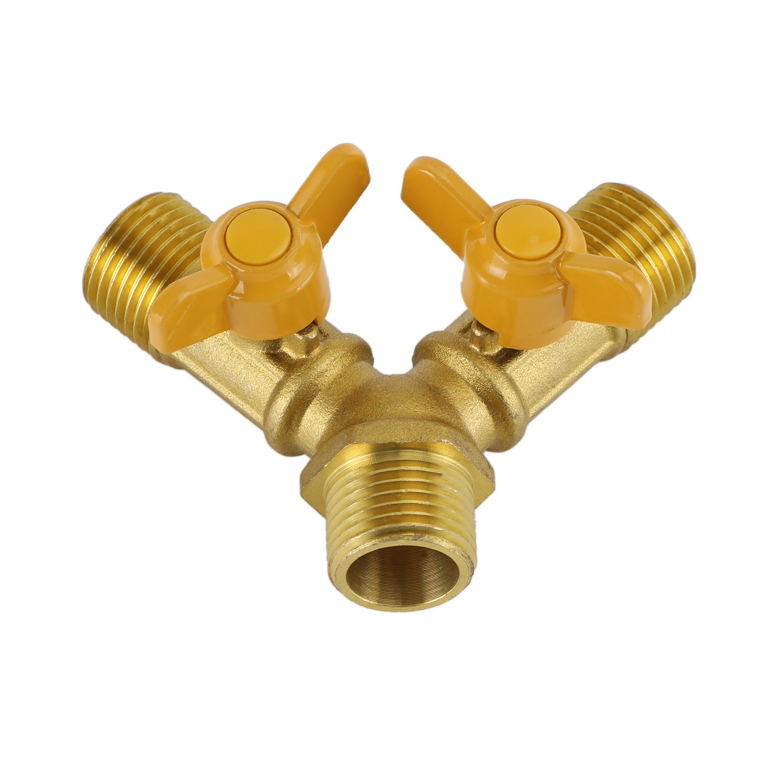3 Way Shut off Ball Valve 1/2″ Hose Barb Y Shaped Valve 2 Switch Brass Fitting