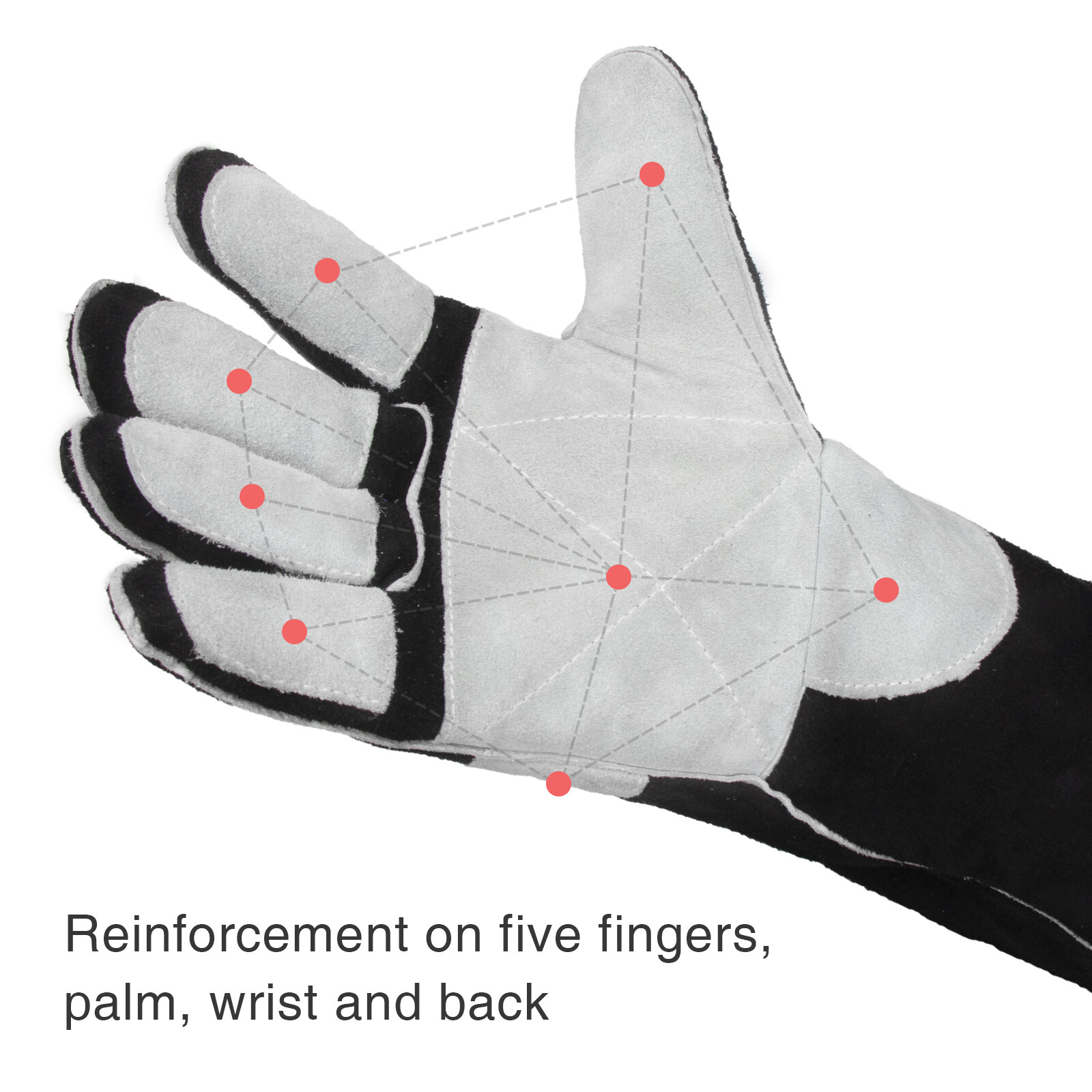 Leather Forge MIG Welding Gloves, with Kevlar Stitching Heat/Fire Resistant