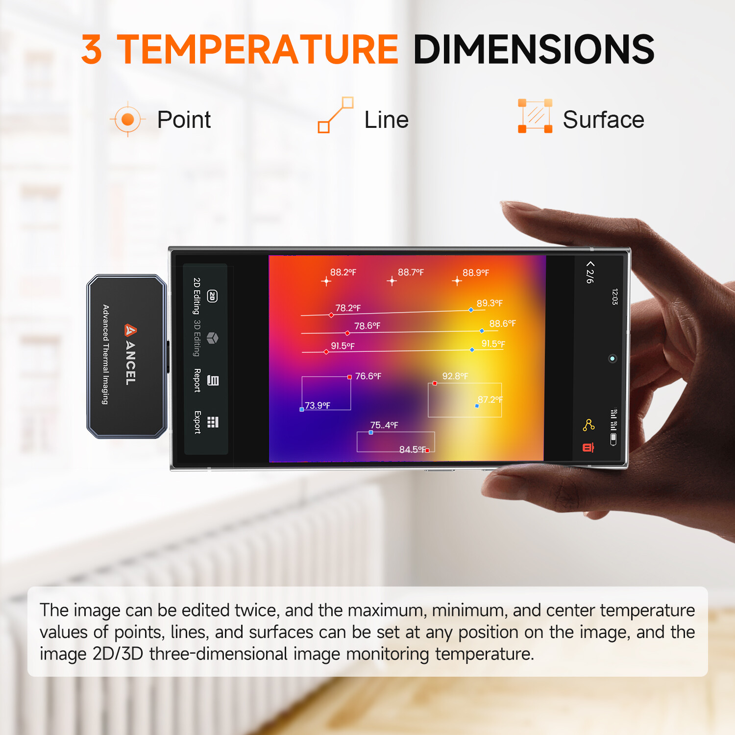 ANCEL IR101 256×192 Pixels Thermal Imaging Camera for Android USB-C Phones