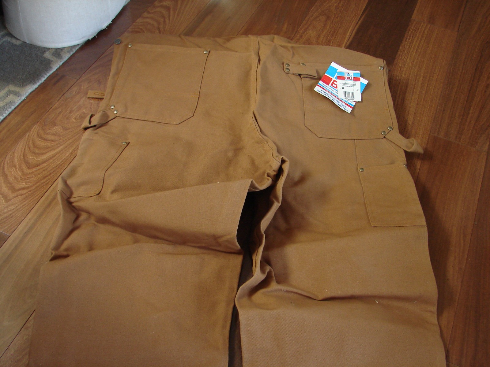Big Bill Heavy Duck Double Knee Carpenter Bib Overall Size 44×32 Made In Canada