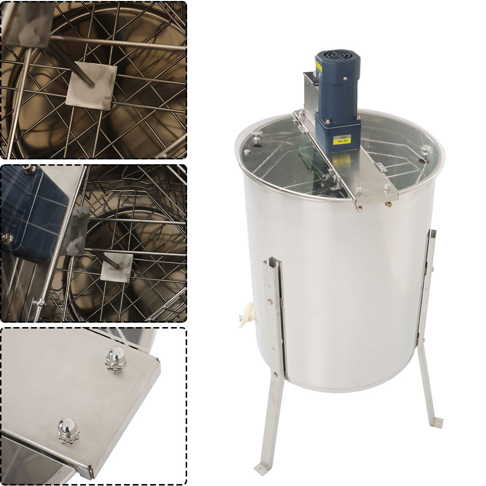 4/8 Frames Electric Honey Extractor Beekeeping Equipment 1300RPM Stainless Steel