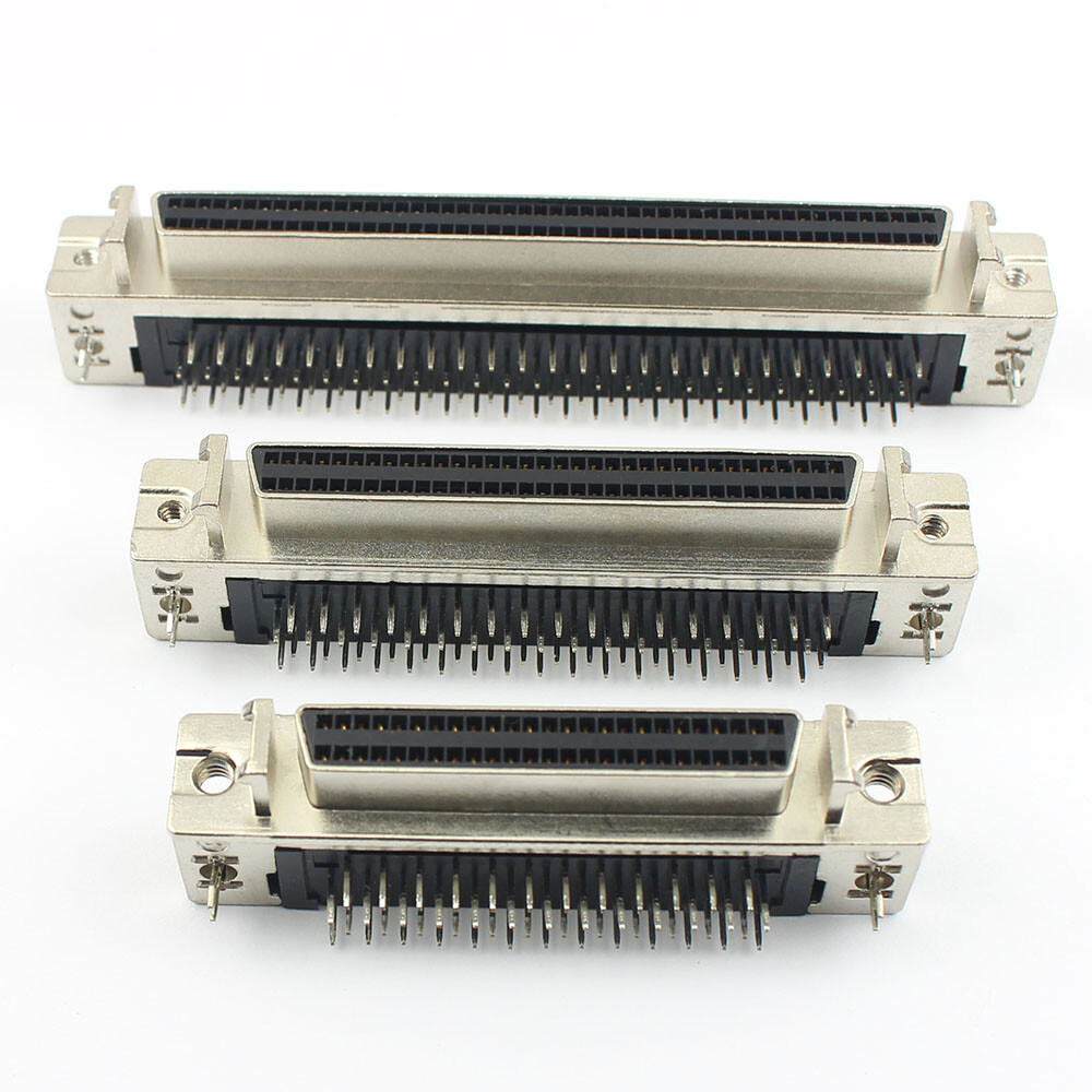 1Pcs SCSI Connector DB Female 50 68 100 Pin Right Angle Adapter Hole Welding
