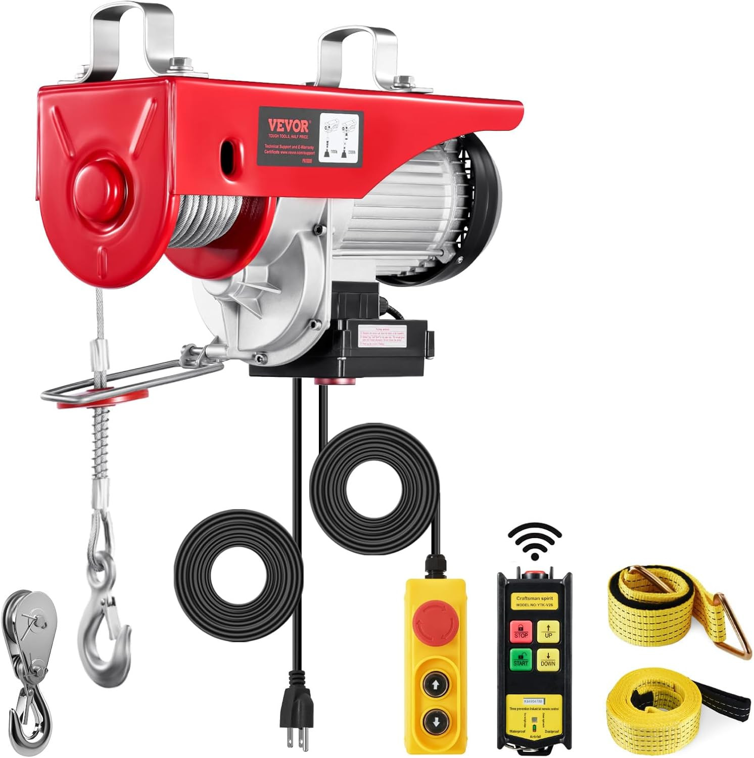 Electric Hoist with Remote Control, 440 Lbs Material Handling Tool, 110V Electri
