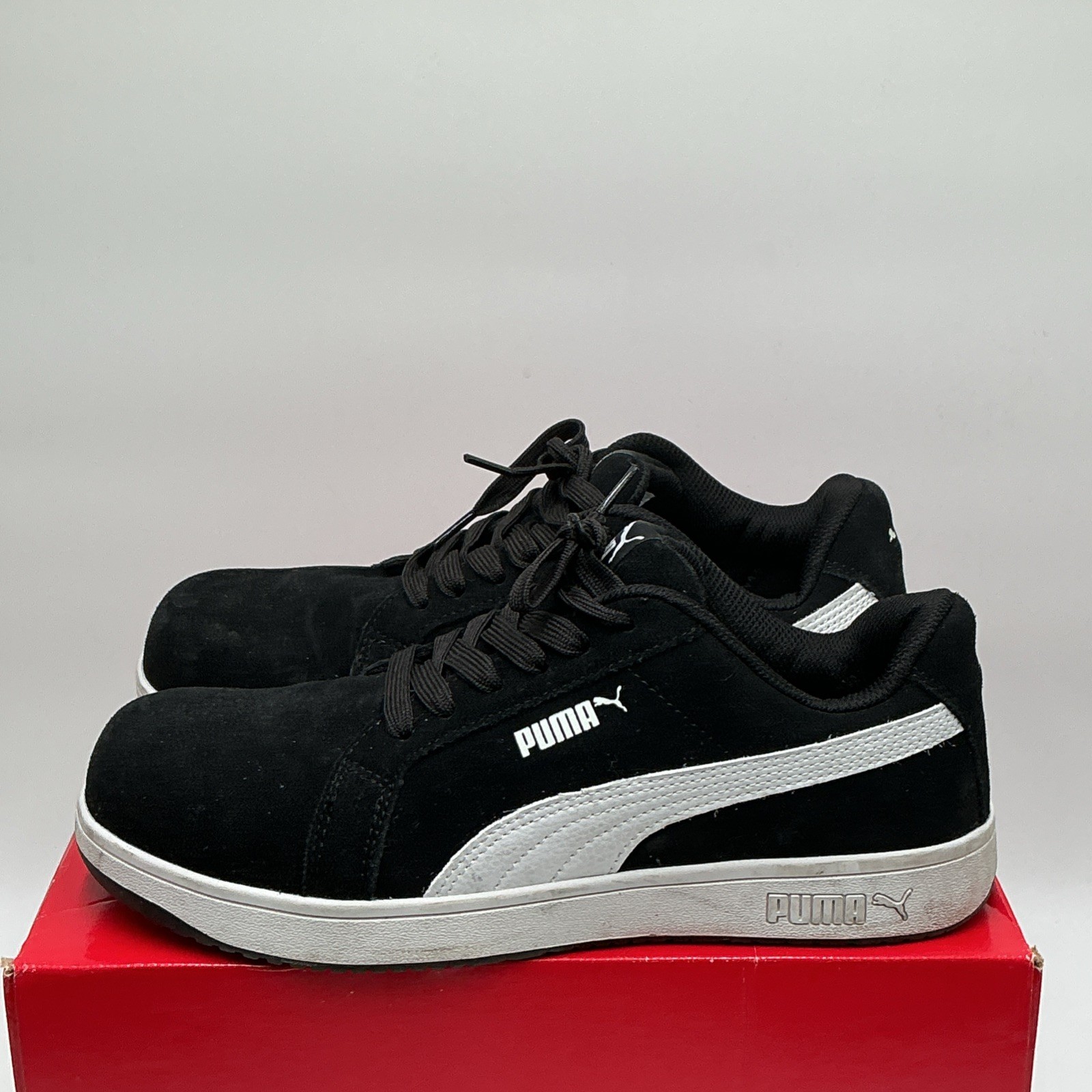 Puma Iconic Men’s US 9.5 M Black White Suede Composite Toe Work Shoes Ebay4685