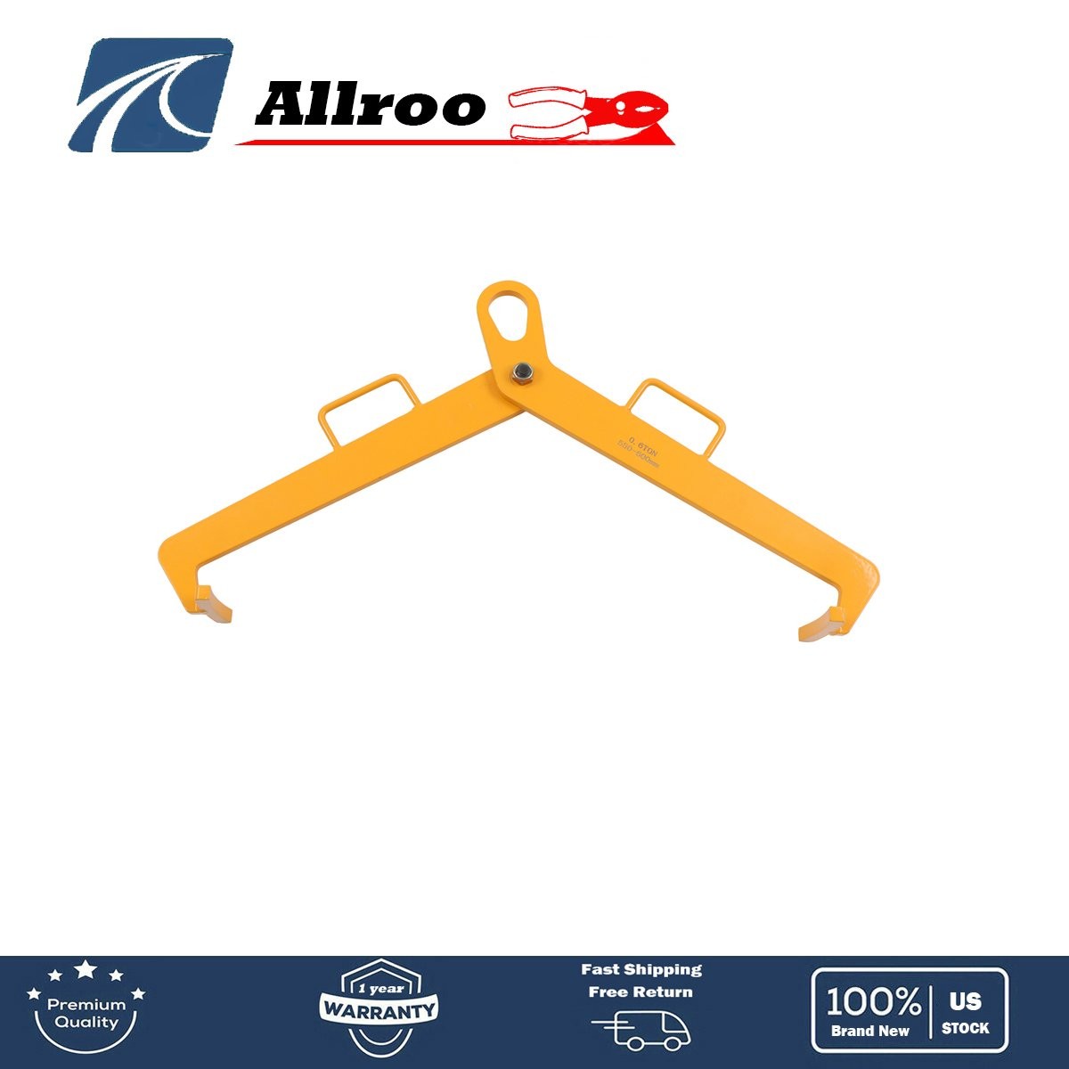 Vertical Drum Clamp 55 gallons 0.6t 550-600mm diameter Steel Yellow
