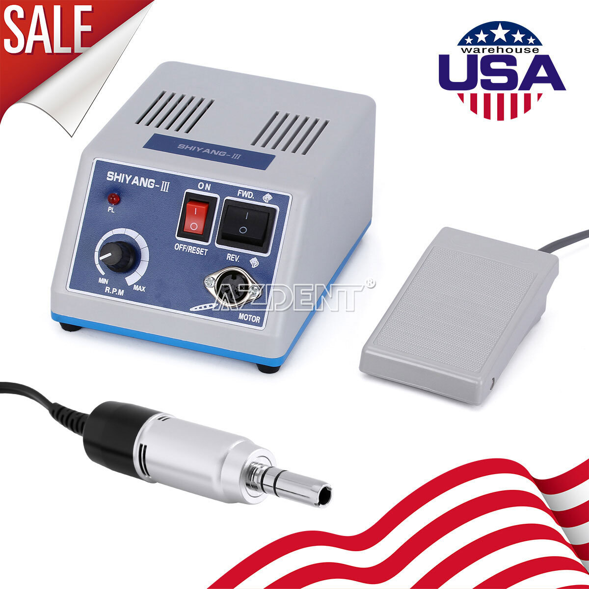 Dental Lab Micro Motor Machine/Polishing Handpiece/E-Type /100pc FG Diamond Burs