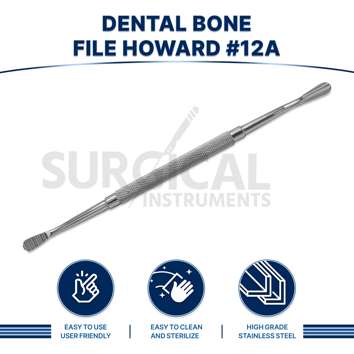 Bone File #12A Medical Surgical Dental Instruments Stainless German Grade